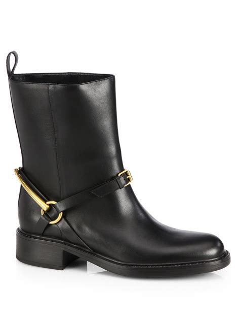 gucci leather ankle boot with belt poshmark|gucci ankle boots horsebit.